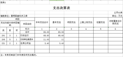 2015年度支出决算表
