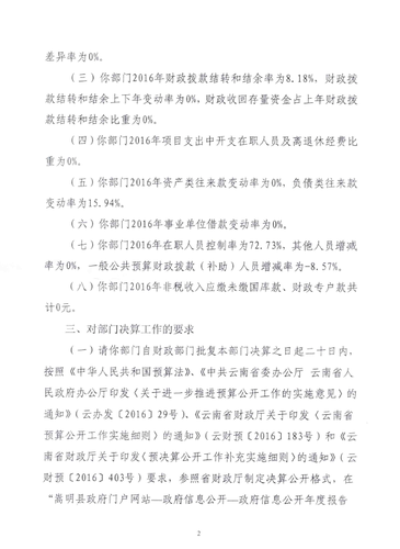 嵩明县财政局关于对嵩明县司法局2016年度部门决算的批复 (3)