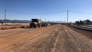 杨嵩大道路基工程已完工2