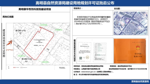 嵩明康华骨伤科医院建设项目建设用地规划许可证批后公布_01