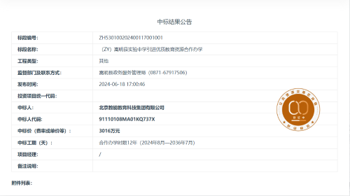 6.12（ZY）嵩明县实验中学引进优质教育资源合作办学