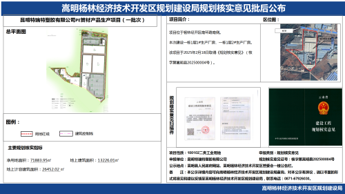昆明特瑞特塑胶有限公司PE管材产品生产项目（一批次）规划核实批后公布_01