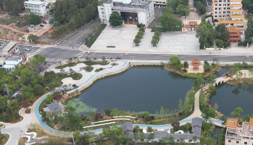 学海公园地震应急避难场所俯拍图