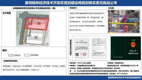 云南鑫盛包装科技有限公司包装制品项目（一期）规划核实意见批后公布_01
