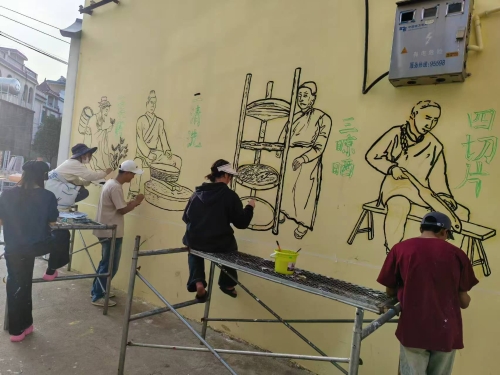 云南工商学院：到马坊 画墙画(2)