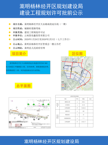 嵩明杨林经开区天水路南段延长线建设项目（一期）建设工程规划许可批前公示公示彩图_01