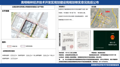 云南启海科技有限公司精密线切割加工生产项目规划核实意见批后公布_01
