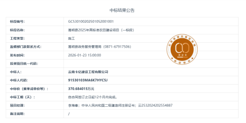 1.4嵩明县2025年高标准农田建设项目（一标段）
