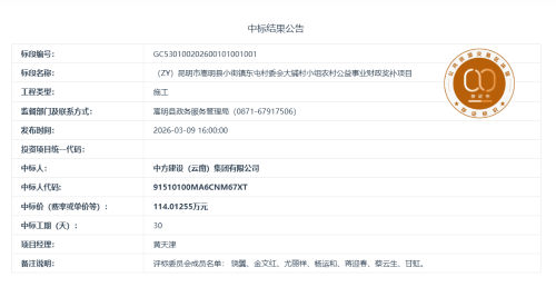 3.4（ZY）昆明市嵩明县小街镇东屯村委会大铺村小组农村公益事业财政奖补项目