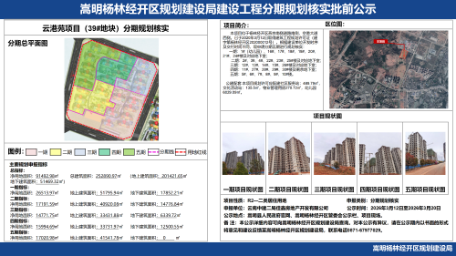 云港苑项目(39#地块)分期规划核实批前公示_01 云港苑项目(39#地块)分期规划核实批前公示_01
