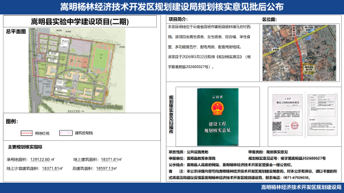 嵩明县实验中学建设项目（二期）规划核实意见批后公布_01